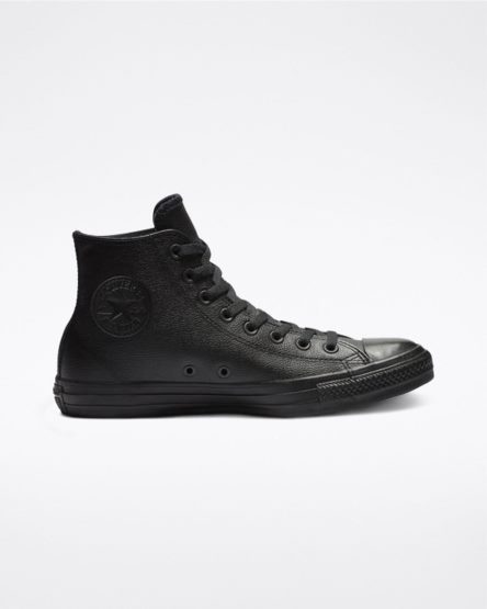 Tenis Converse Chuck Taylor All Star Couro Cano Alto Masculino Pretas | PT R0T7014